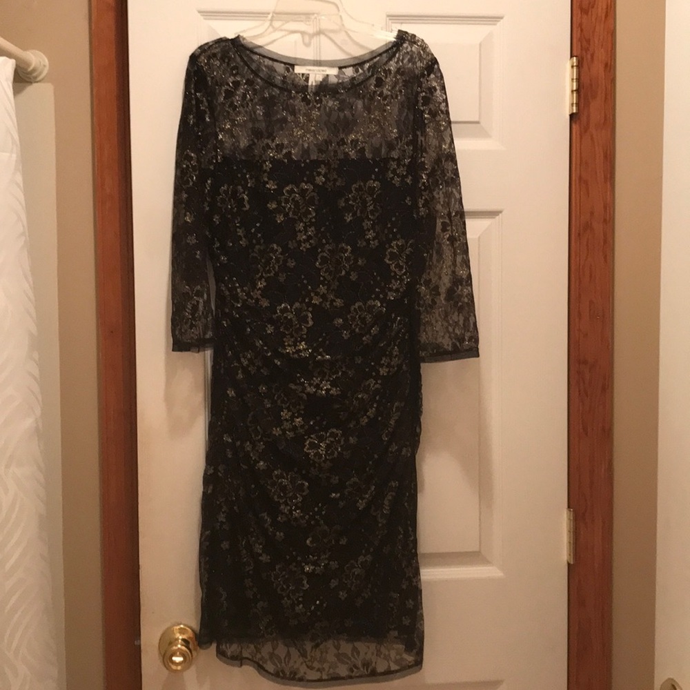 black and gold lace party dress